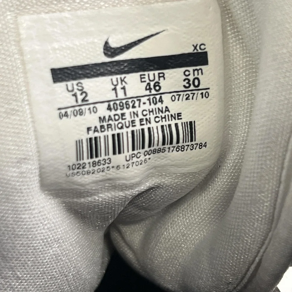 Nike Elite Shoes Mens Size 12 White Blue High Top Basketball Sneakers 409627-104